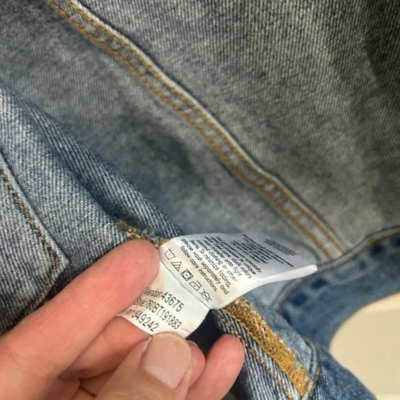 EUC PacSun cropped Blue Denim Jacket with Brown Corduroy Collar size M. So soft! - Picture 7 of 10